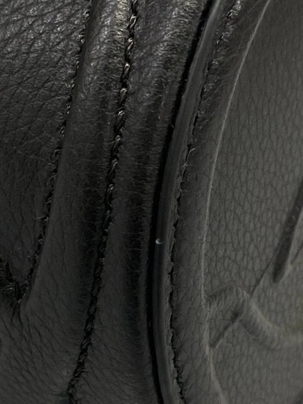 CHRISTIAN LOUBOUTIN BY MY SIDE Black Red Leather Shoulder Bag